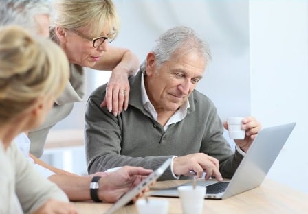 Older persons on a computer